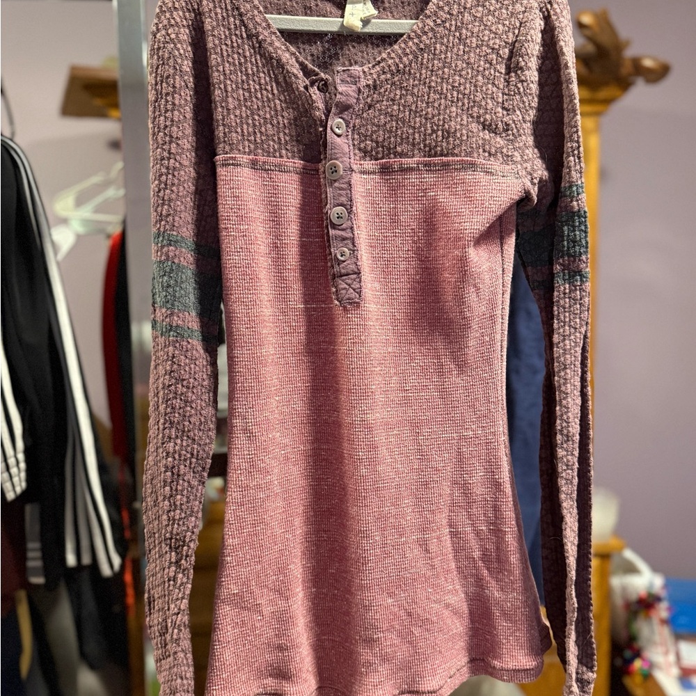 We The Free Metallic Purple Top